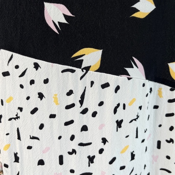 Rahi SZ S Black/White Confetti Patchwork Puff Sleeve Maxi Dress - Picture 7 of 10